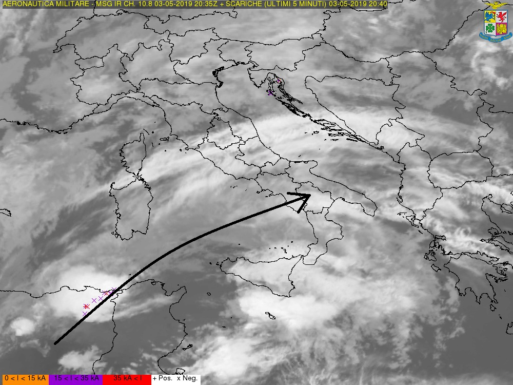 Immagine satellitare meteo Basilicata maggio 2019