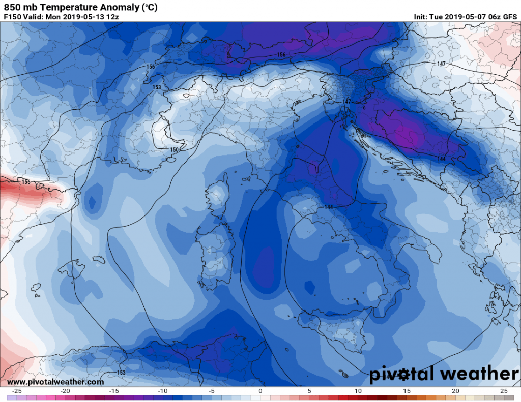 meteo italia anomalie di temperatura maggio 2019
