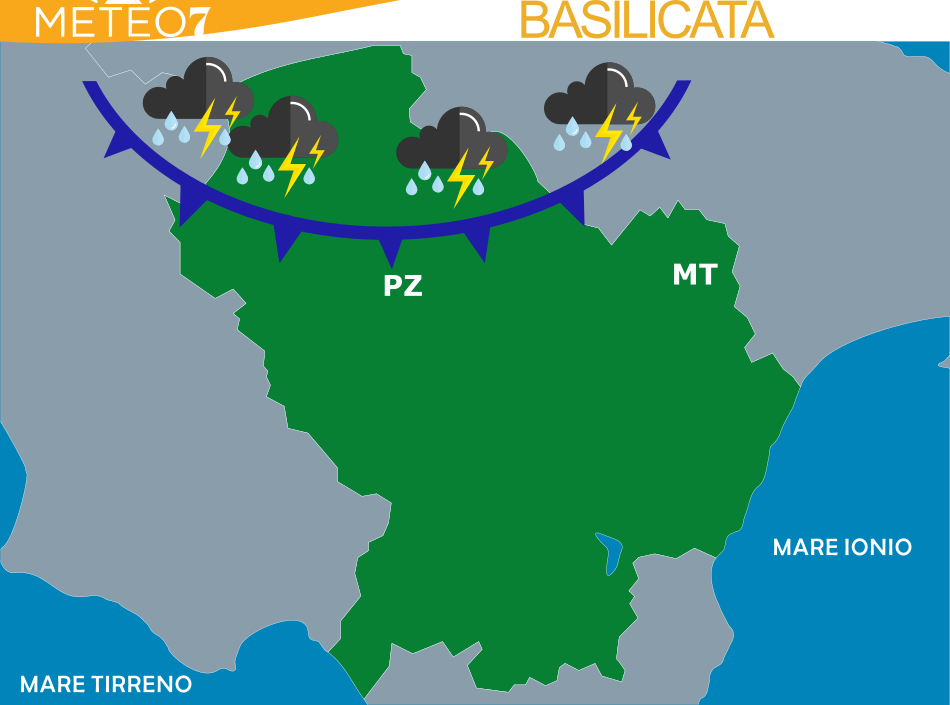 meteo basilicata sera sabato 13 luglio