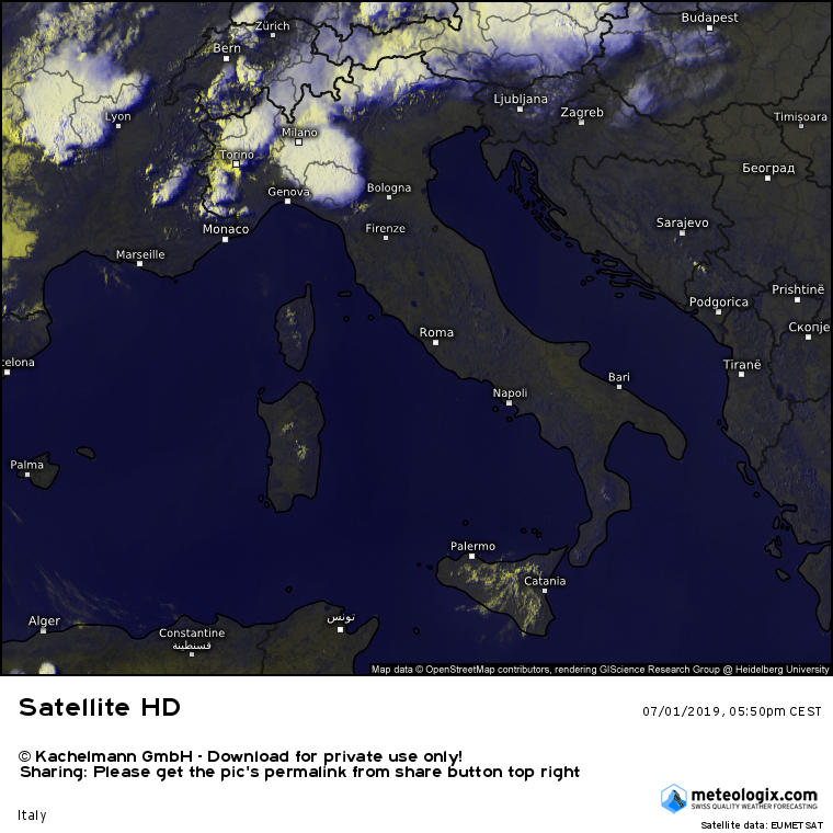 immagine satellitare italia