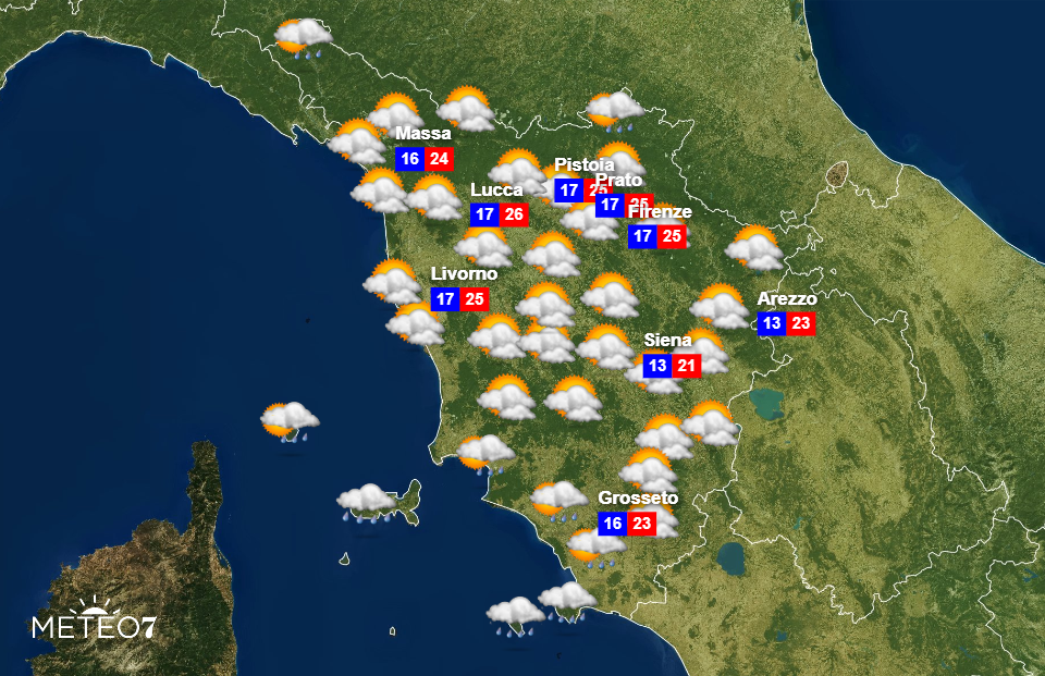 Meteo Toscana 25 Ottobre 2019