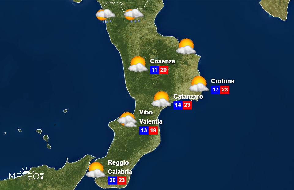 Previsioni Calabria Giovedì 31 Ottobre