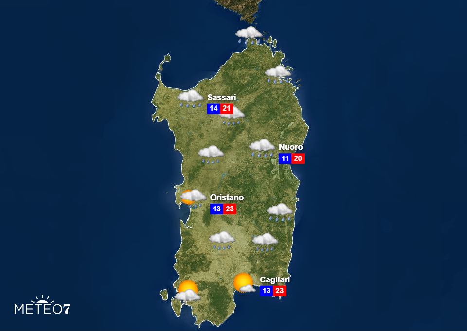 Meteo Sardegna per venerdì 25 Ottobre