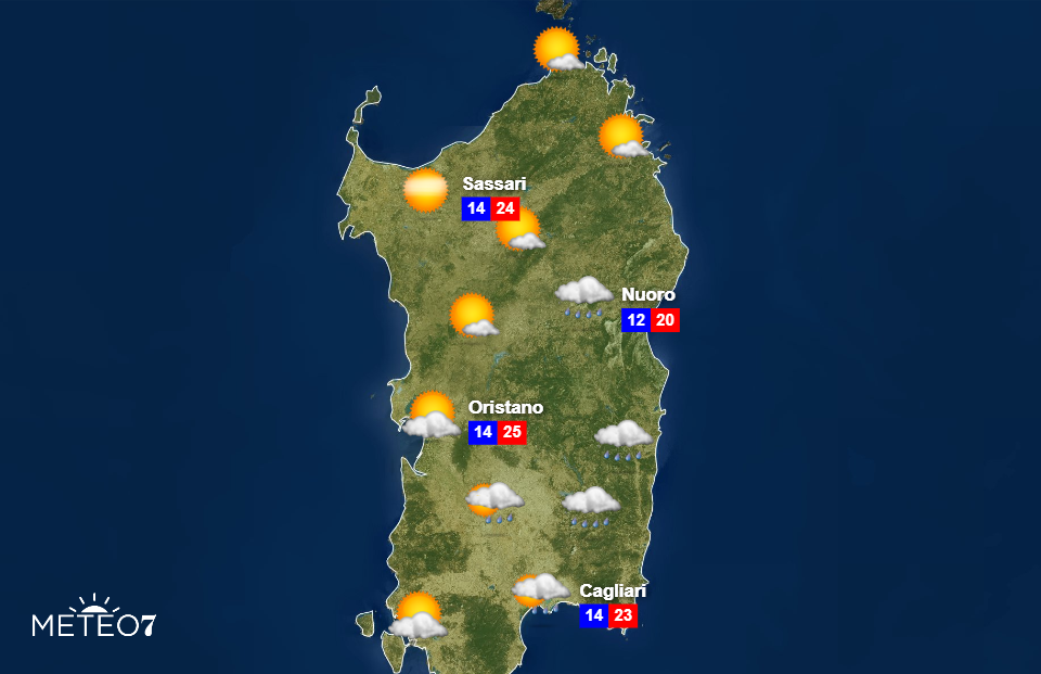 Meteo Sardegna per sabato 26 Ottobre