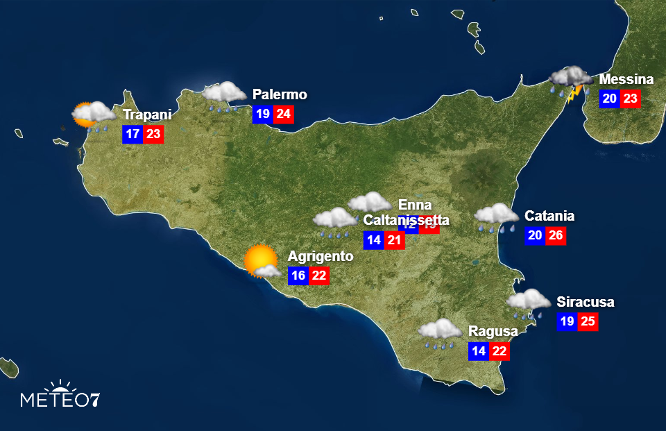 Meteo Sicilia Venerdì 25 Ottobre 