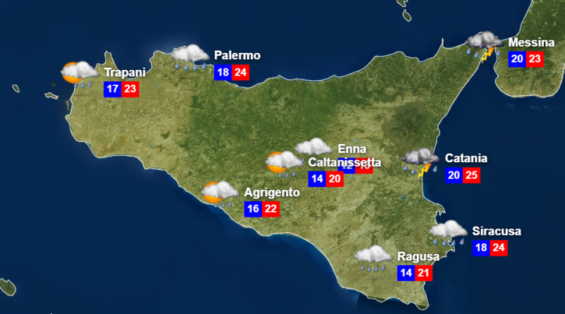 Meteo Sicilia Venerdì 25 Ottobre 2019