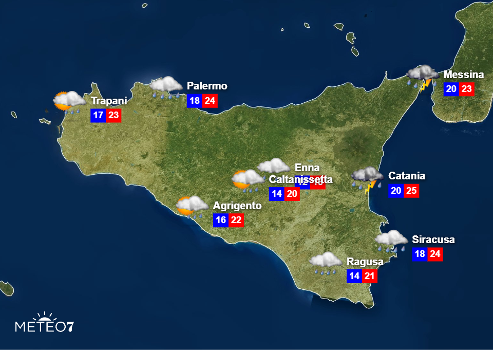 Meteo Sicilia Venerdì 25 Ottobre 2019