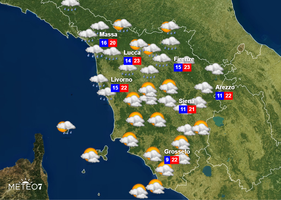 Meteo Toscana Martedì 29 Ottobre