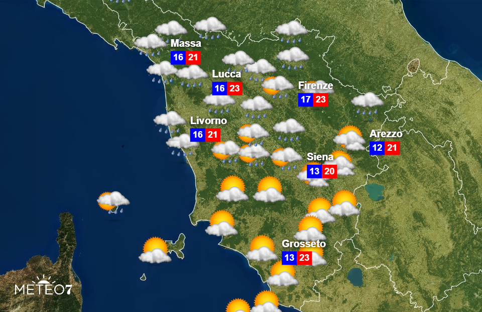 Meteo Toscana Mercoledì 30 Ottobre