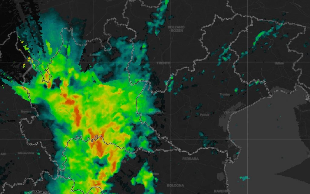 mappa radar veneto 15 ottobre 2019