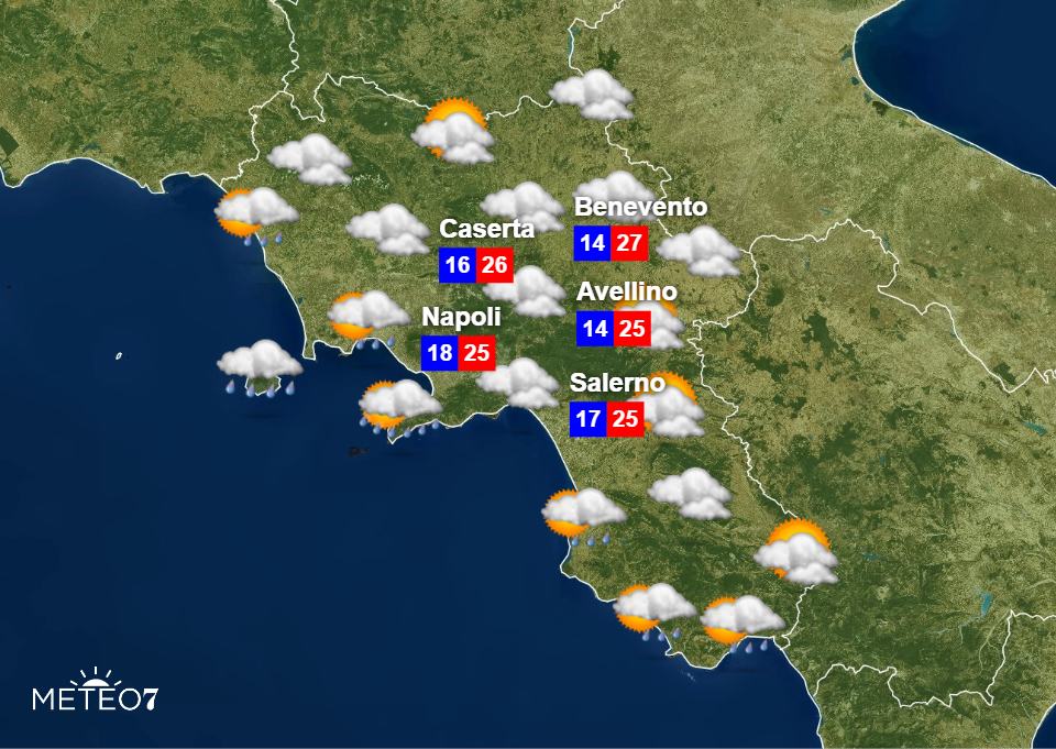 Meteo Campania per Venerdì 25 Ottobre 2019