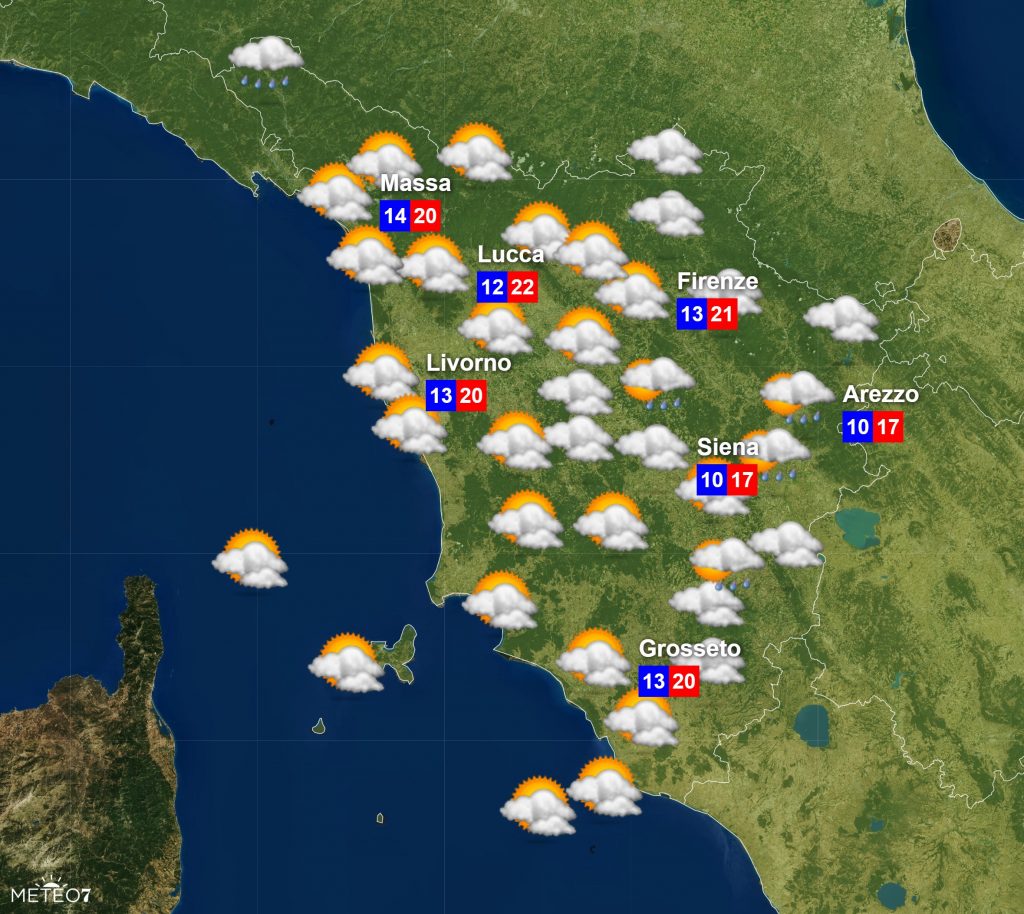 METEO Toscana ECCO le previsioni per Venerdì 1 Novembre 2019 Meteo7