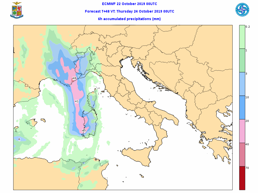 Simulazione piogge previste Simulazione piogge previste