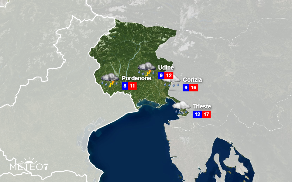 Meteo Friuli Venezia Giulia Martedì 19 Novembre 2019