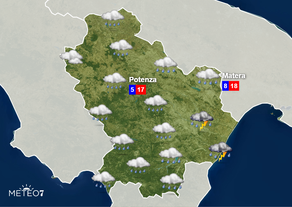 Meteo Basilicata Lunedì 11 Novembre 2019