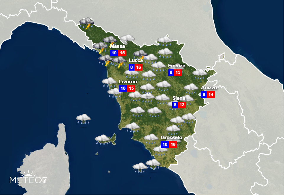 Meteo Toscana Lunedì 18 Novembre 2019