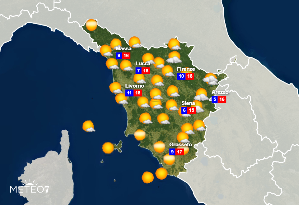 Meteo Toscana Sabato 30 Novembre 2019