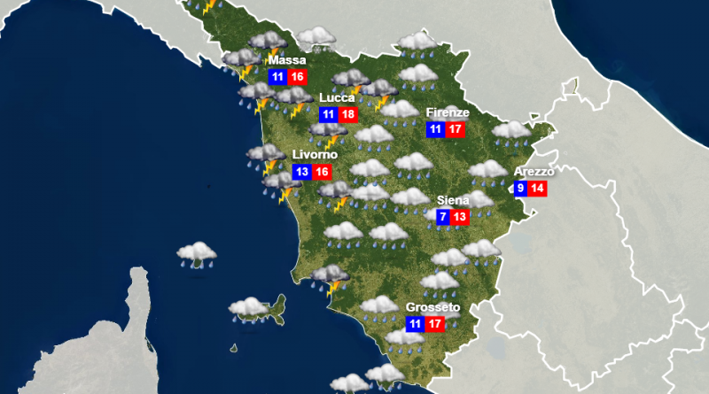 Meteo Toscana venerdì 8 novembre 2019