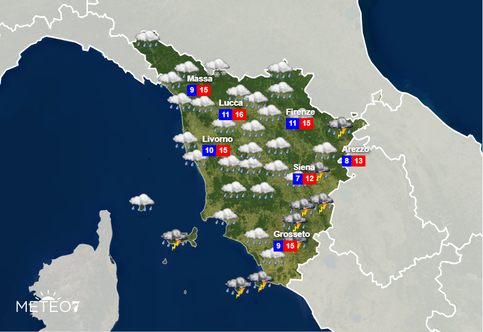 Previsioni meteo per Sabato 16 Novembre