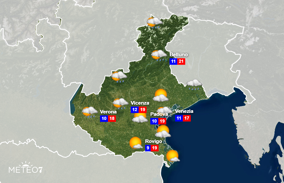 Previsioni Veneto Lunedì 4