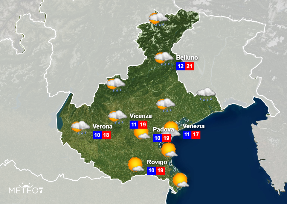 Previsioni meteo Martedì 5 Novembre