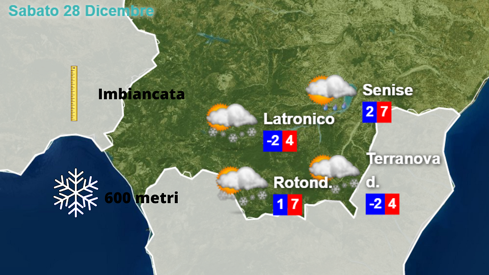 Meteo Pollino per Sabato 28 Dicembre 2019