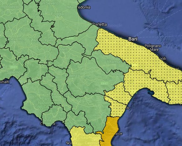 Allerta Meteo gialla Giovedì 5 Dicembre 2019 Basilicata