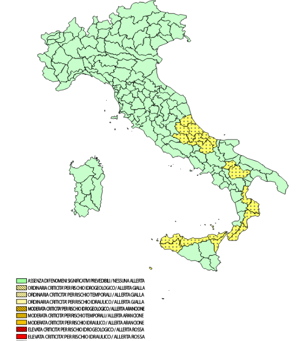 Allerte Meteo Martedì 10 Dicembre 2019