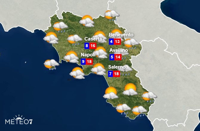 meteo campania giovedì 5 dicembre 2019