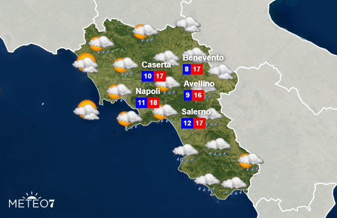 meteo campania venerdì 6 dicembre 2019