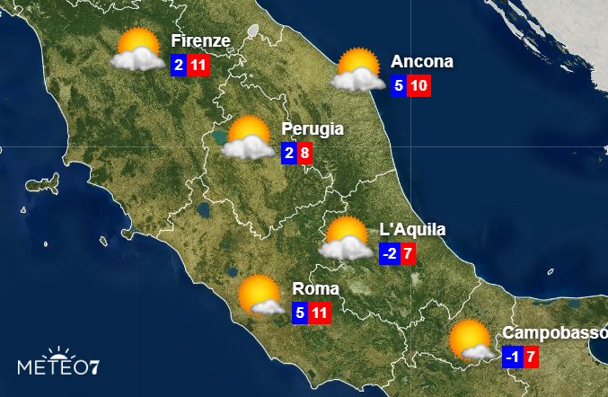 Meteo Centro Mercoledì 11 Dicembre 2019