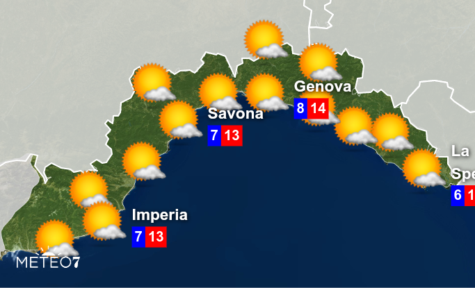 Previsioni Liguria Giovedì 9 Gennaio 2020