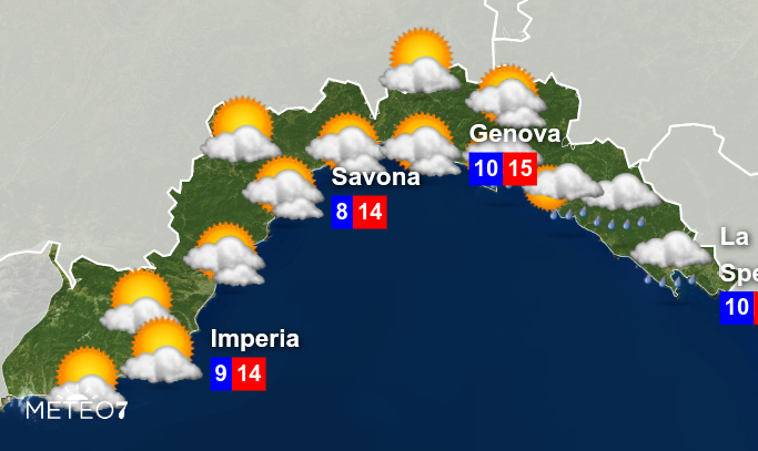 Previsioni Liguria Venerdì 31 Gennaio 2020