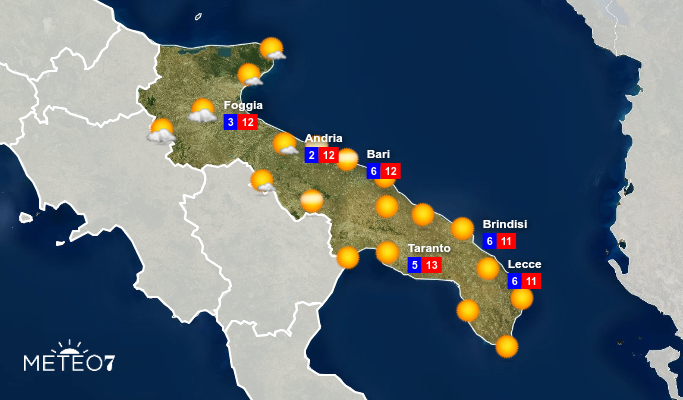 Previsioni Puglia Martedì 7 Gennaio 2020