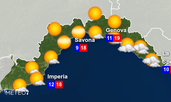 Meteo per Martedì 11 Febbraio 2020