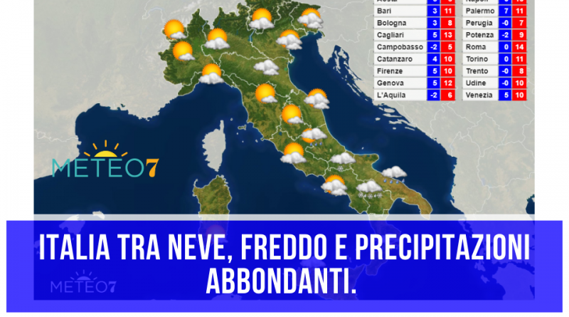 METEO Italia Martedì 24 e Mercoledì 25 Marzo 2020 tra NEVE, freddo e precipitazioni ABBONDANTI