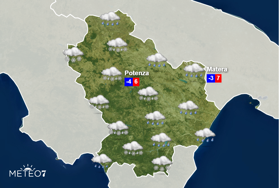 Meteo Basilicata Mercoledì 25 Marzo 2020