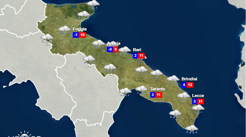 Meteo Puglia Mercoledì 25 Marzo 2020