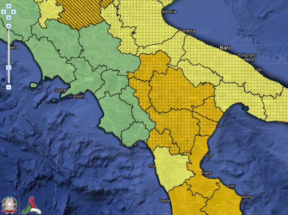 Allerta Meteo arancione Basilicata 26 Marzo 2020