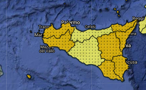 Allerte Meteo Sicilia per Mercoledì 25 Marzo 2020