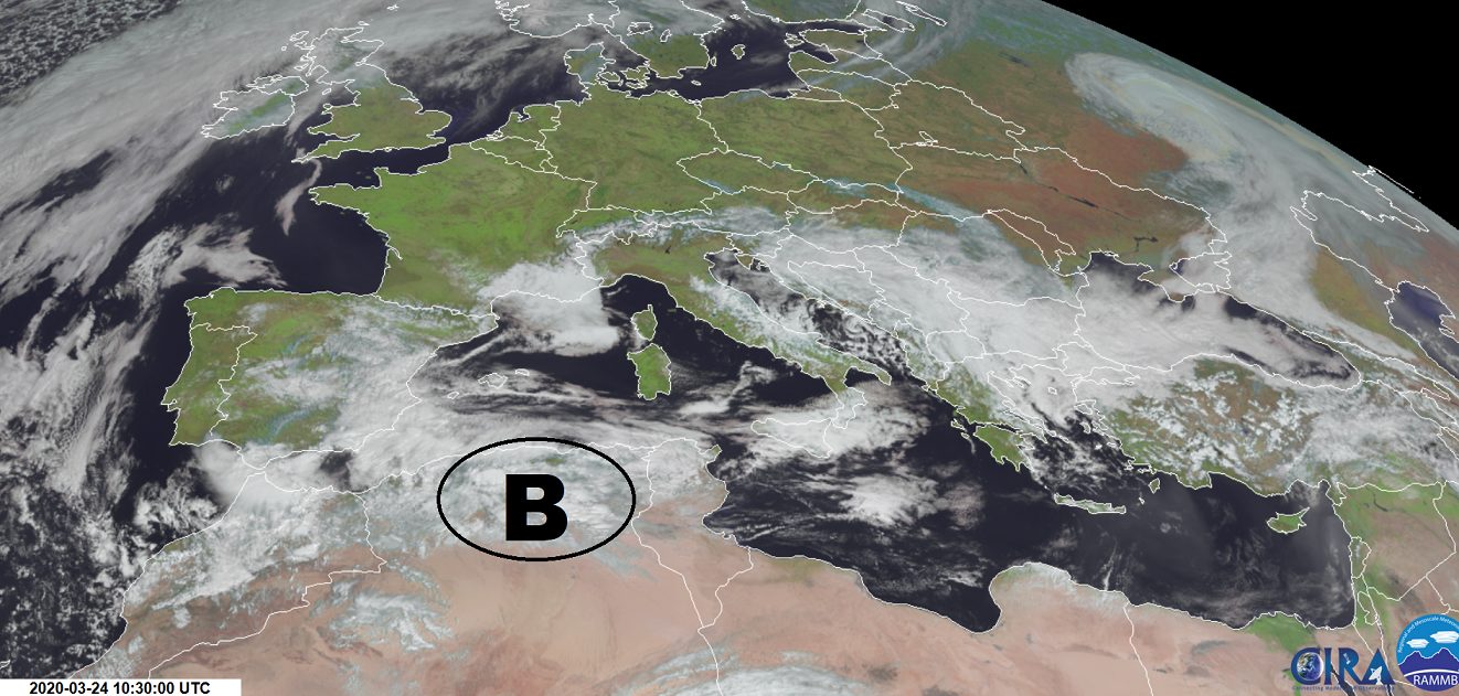 immagine satellitare europa 24 marzo 2020