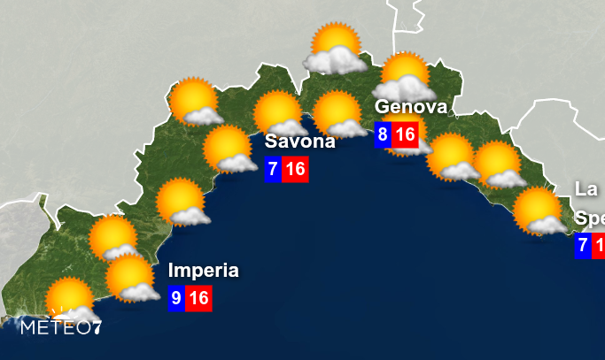 Previsioni Liguria Martedì 10 Marzo 2020