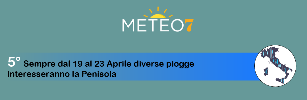 Dal 19 al 23 Aprile 2020 fase piovosa