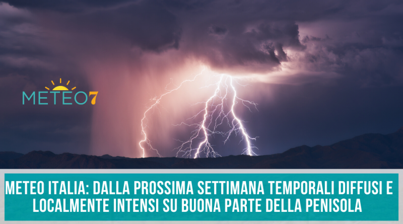 METEO Italia dalla PROSSIMA settimana TEMPORALI diffusi e localmente INTENSI su buona parte della PENISOLA